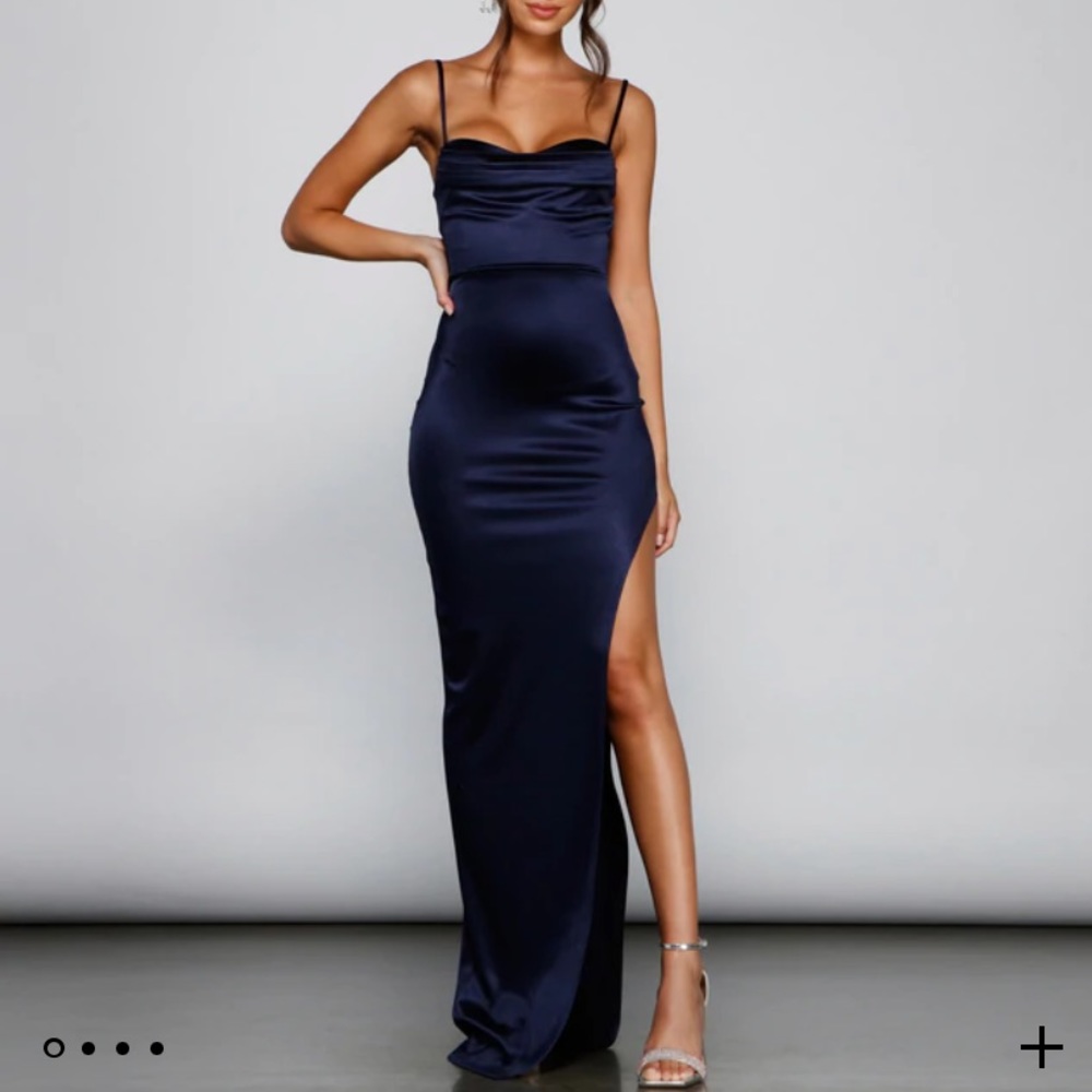 Windsor Lola High Slit Satin Dress -medium